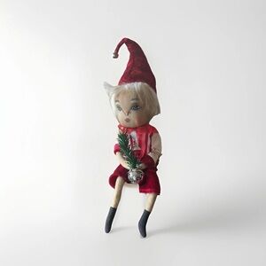 Vtg Gathered Traditions Spencer’s Elf Keith Doll Tree & Bell Poseable Christmas